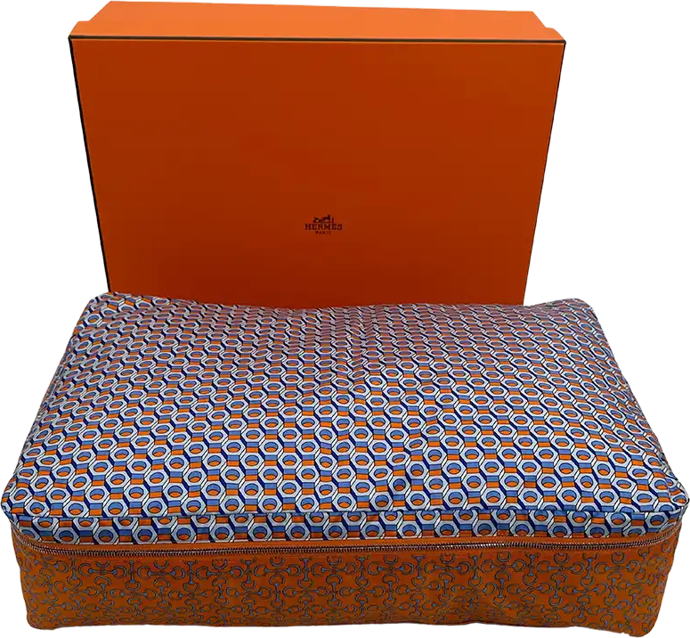 Hermès Hermès Housse De Voyage MM Travel Silk Cushion Cover Orange / unworn Oranje