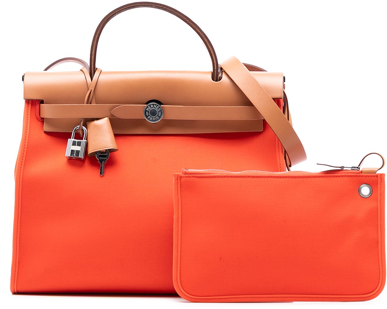 Hermès Toile Herbag Zip 31 Oranje