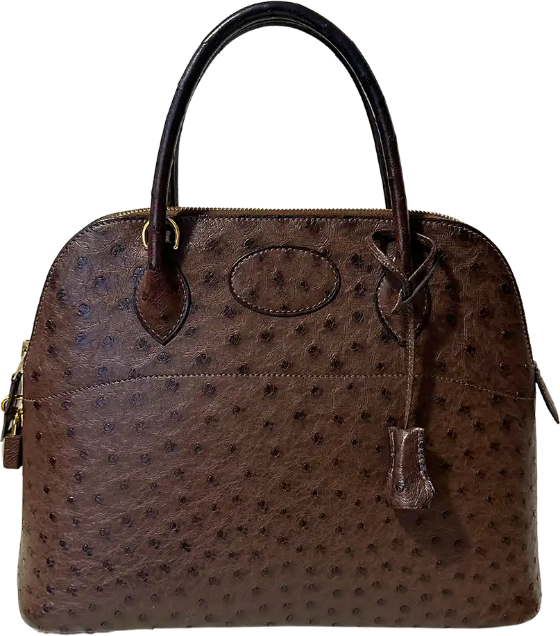 Hermès Hermès Bolide 31 ostrich leather brown / very good Bruin