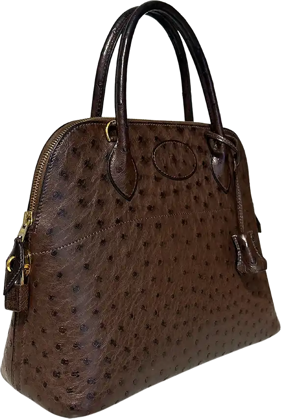 Hermès Hermès Bolide 31 ostrich leather brown / very good Bruin
