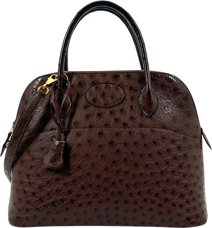 Hermès Hermès Bolide 31 ostrich leather brown / very good Bruin