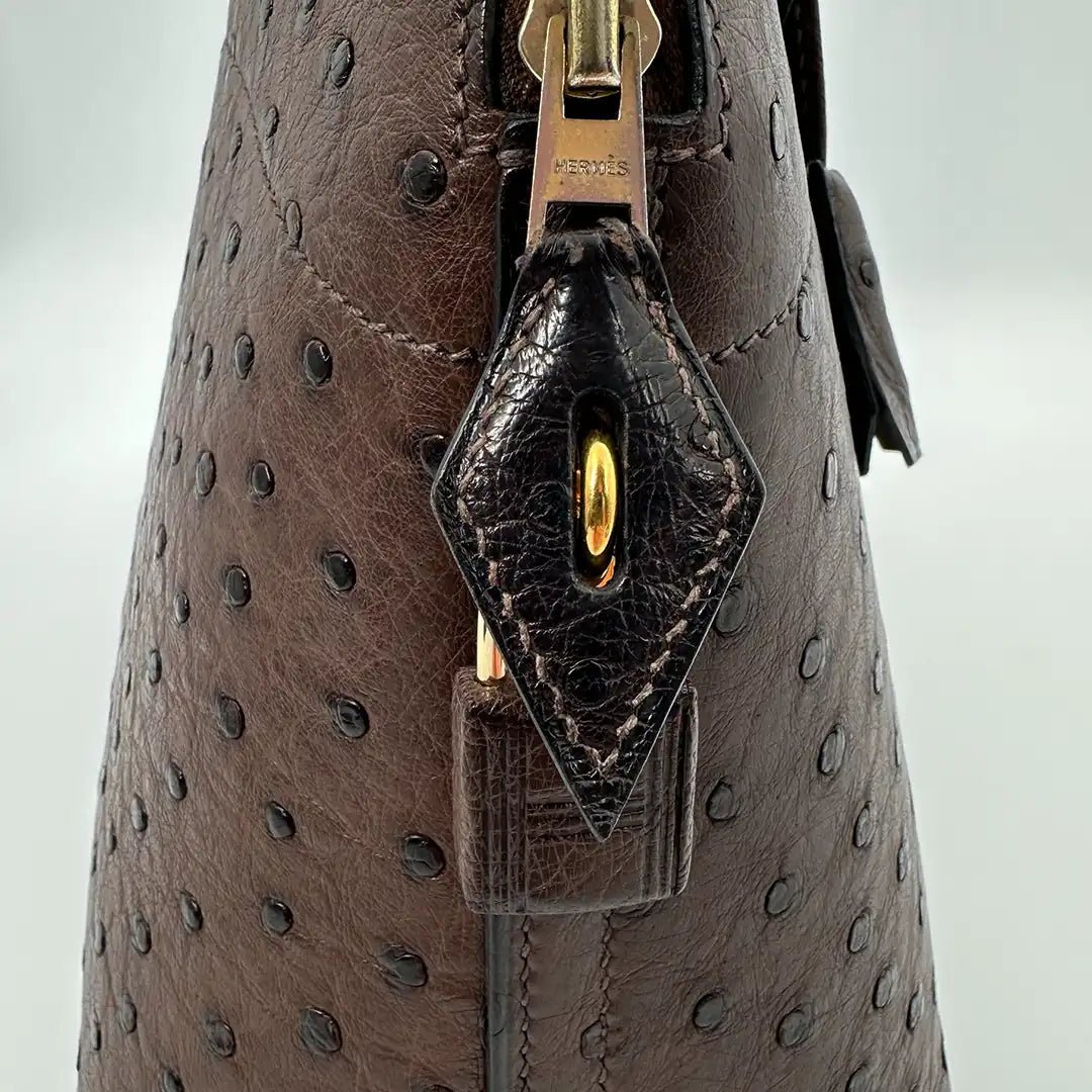 Hermès Hermès Bolide 31 ostrich leather brown / very good Bruin
