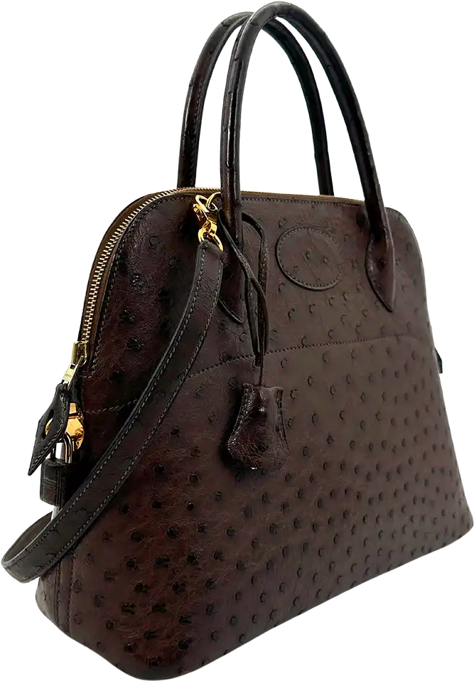 Hermès Hermès Bolide 31 ostrich leather brown / very good Bruin
