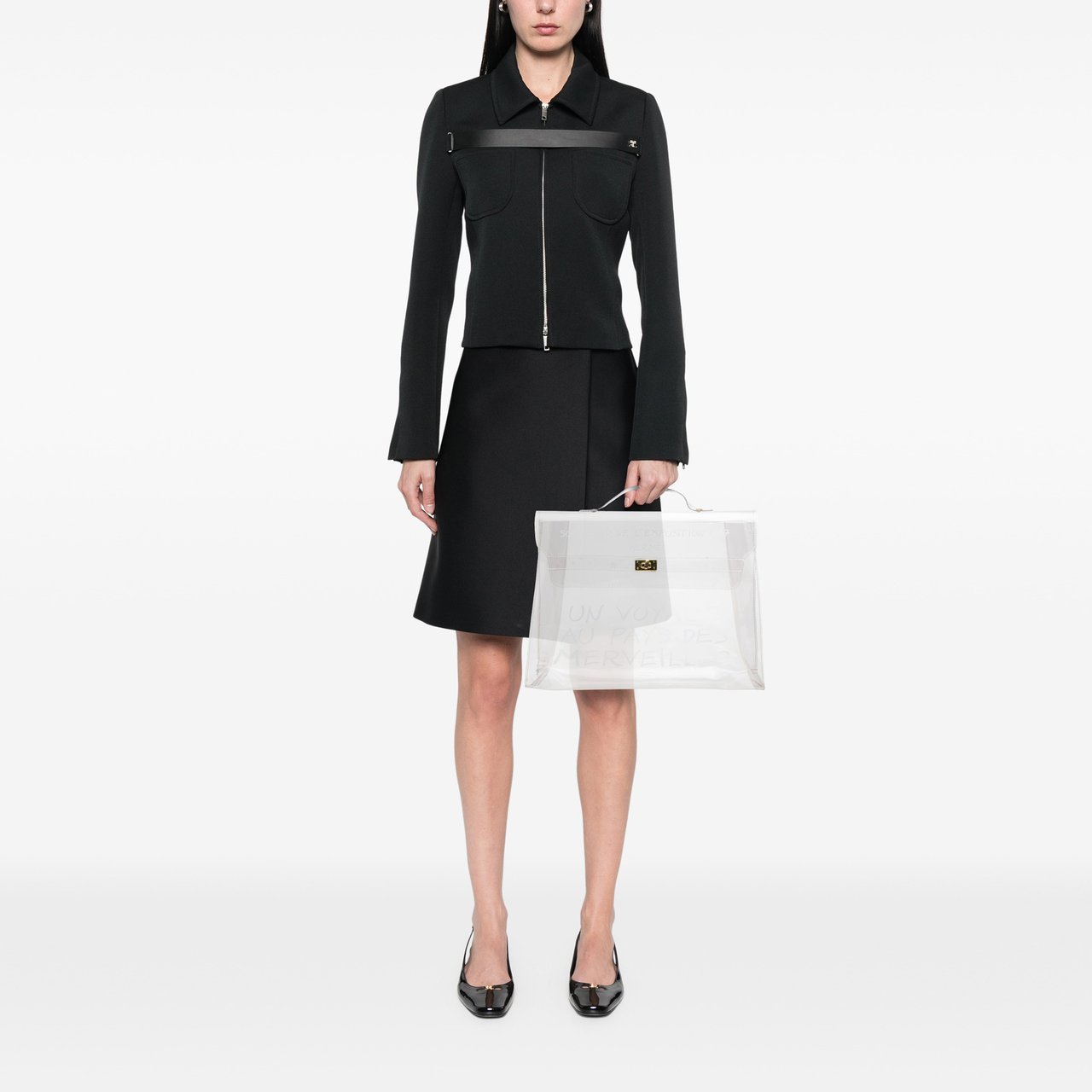 Hermès Vinyl Souvenir De L Exposition Kelly Handbag Wit