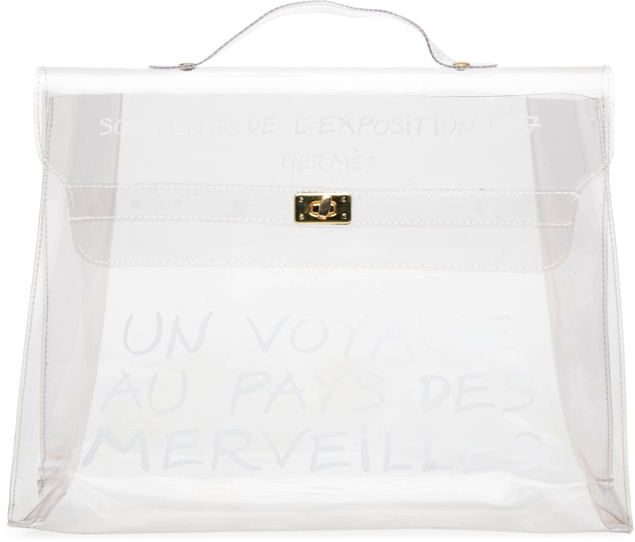 Hermès Vinyl Souvenir De L Exposition Kelly Handbag Wit