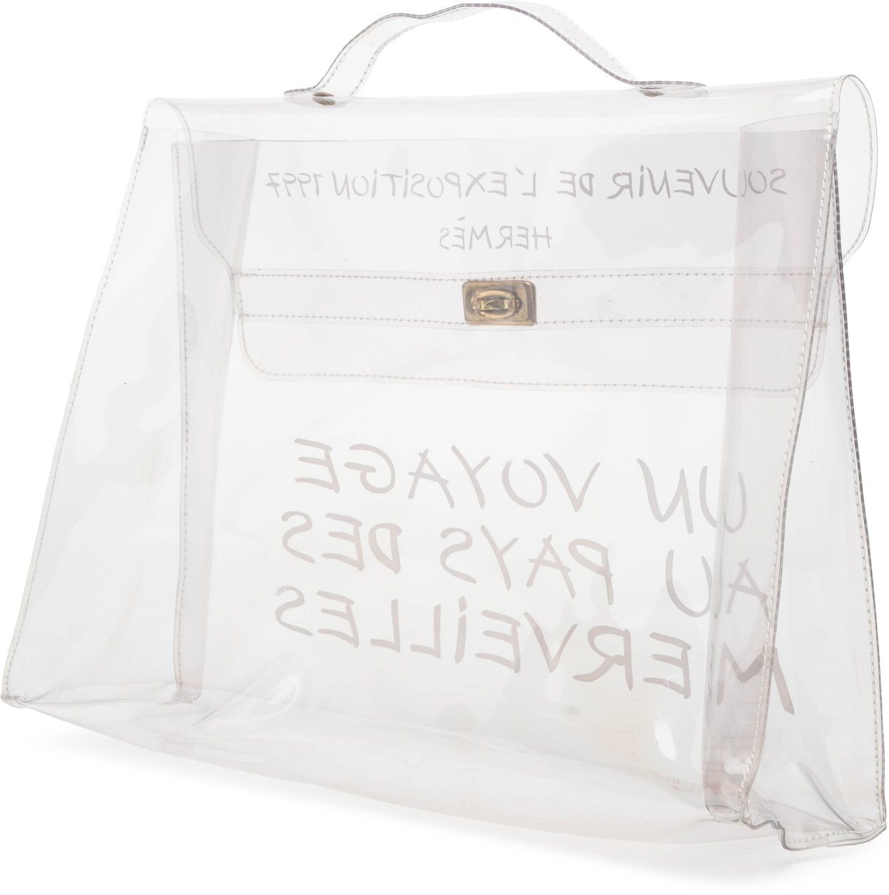 Hermès Vinyl Souvenir De L Exposition Kelly Handbag Wit