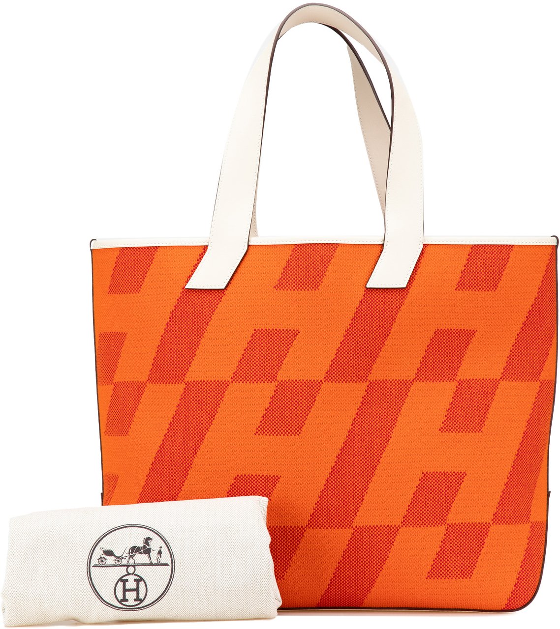 Hermès Toile H and Swift Cabas H en Biais 40 Oranje