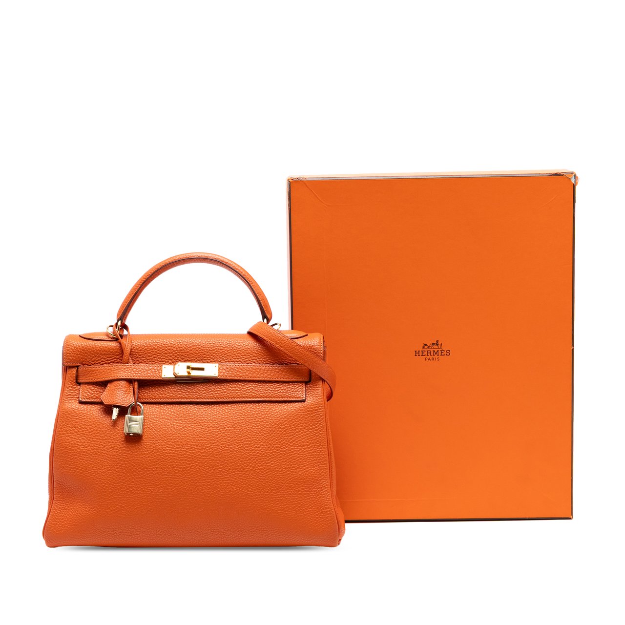 Hermès Clemence Kelly II Retourne 32 Oranje