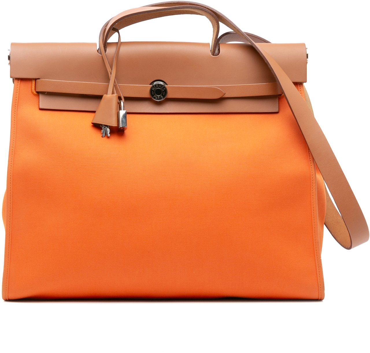 Hermès Toile Herbag Zip 39 Oranje