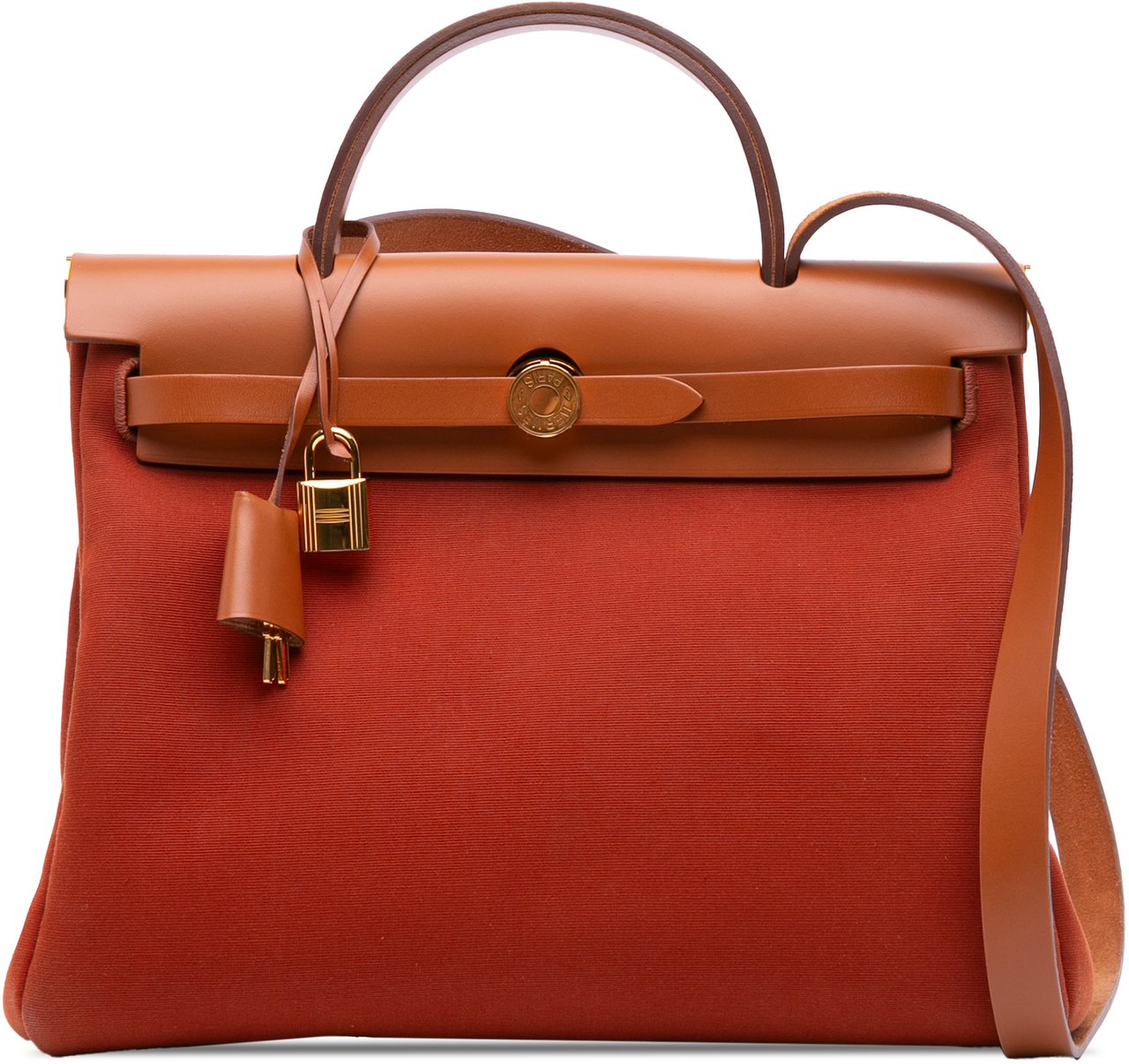 Hermès Toile Herbag Zip Verso 31 Oranje