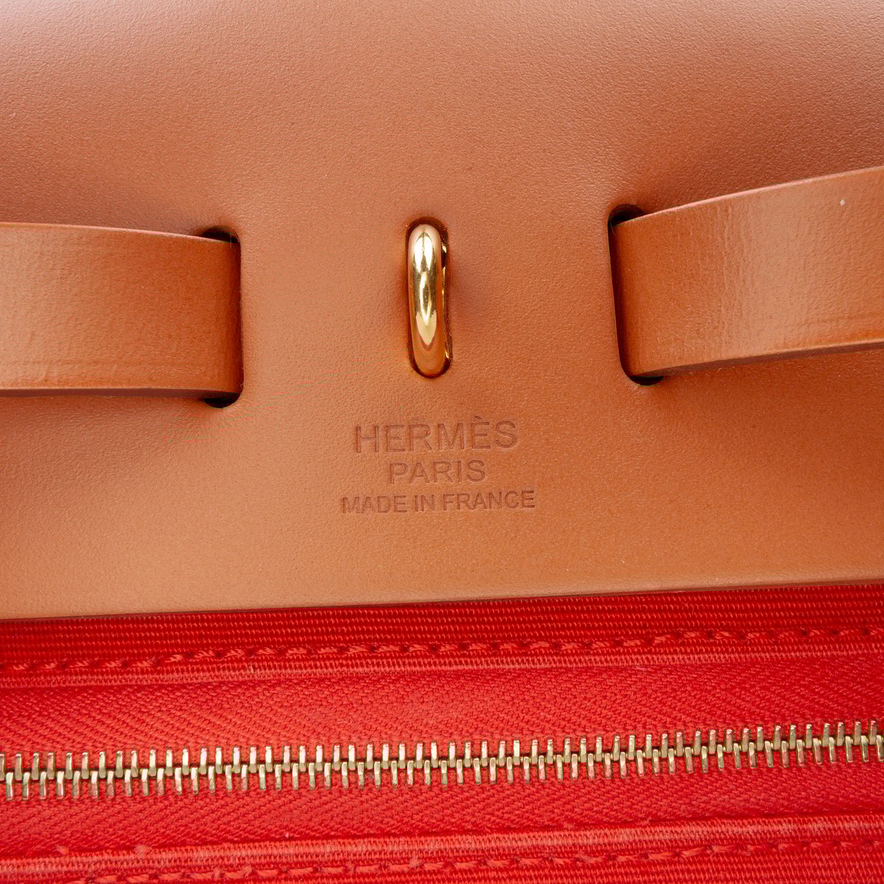 Hermès Toile Herbag Zip Verso 31 Oranje