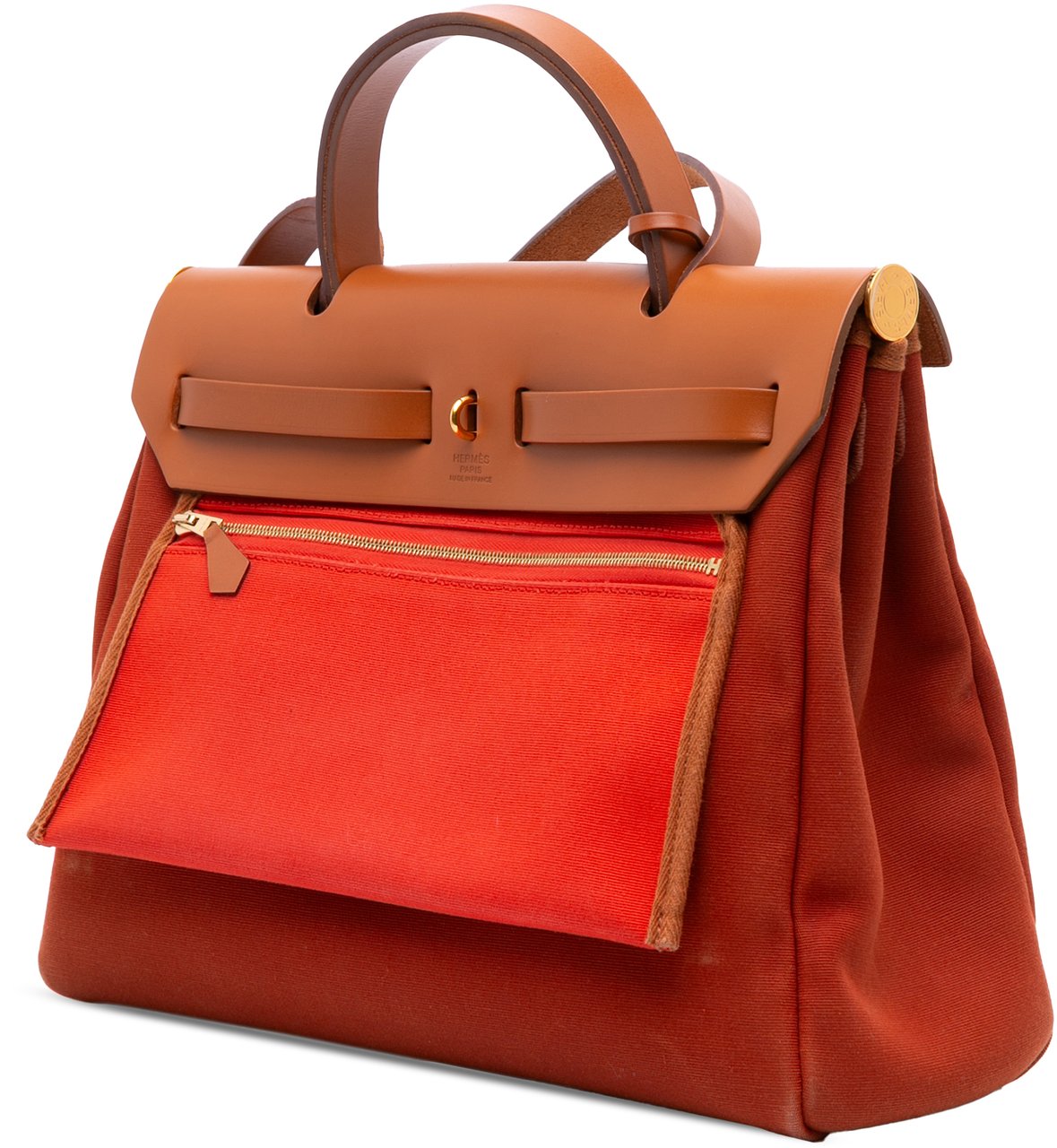 Hermès Toile Herbag Zip Verso 31 Oranje