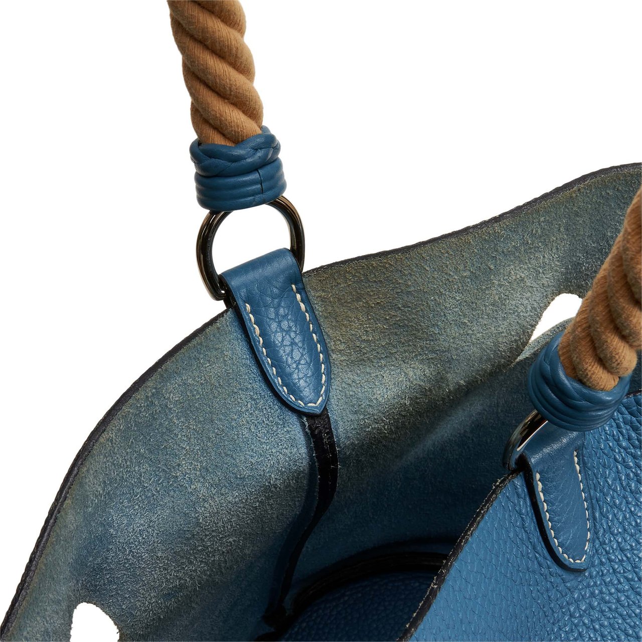 Hermès Clemence Mangeoire Bucket PM Blauw