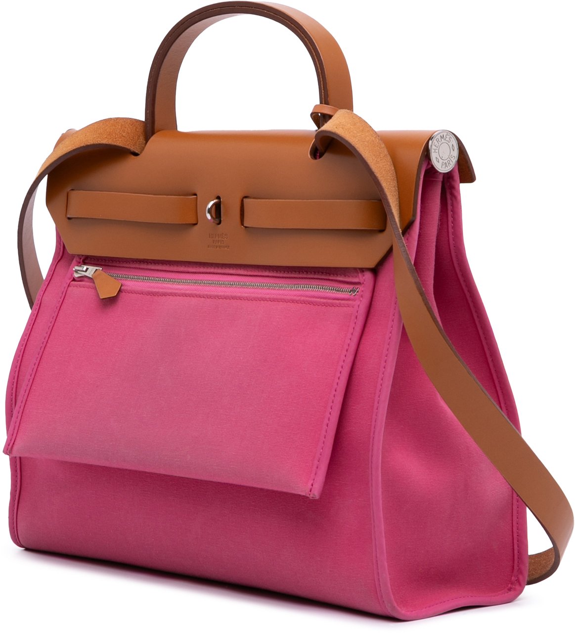 Hermès Toile Herbag Zip 31 Roze