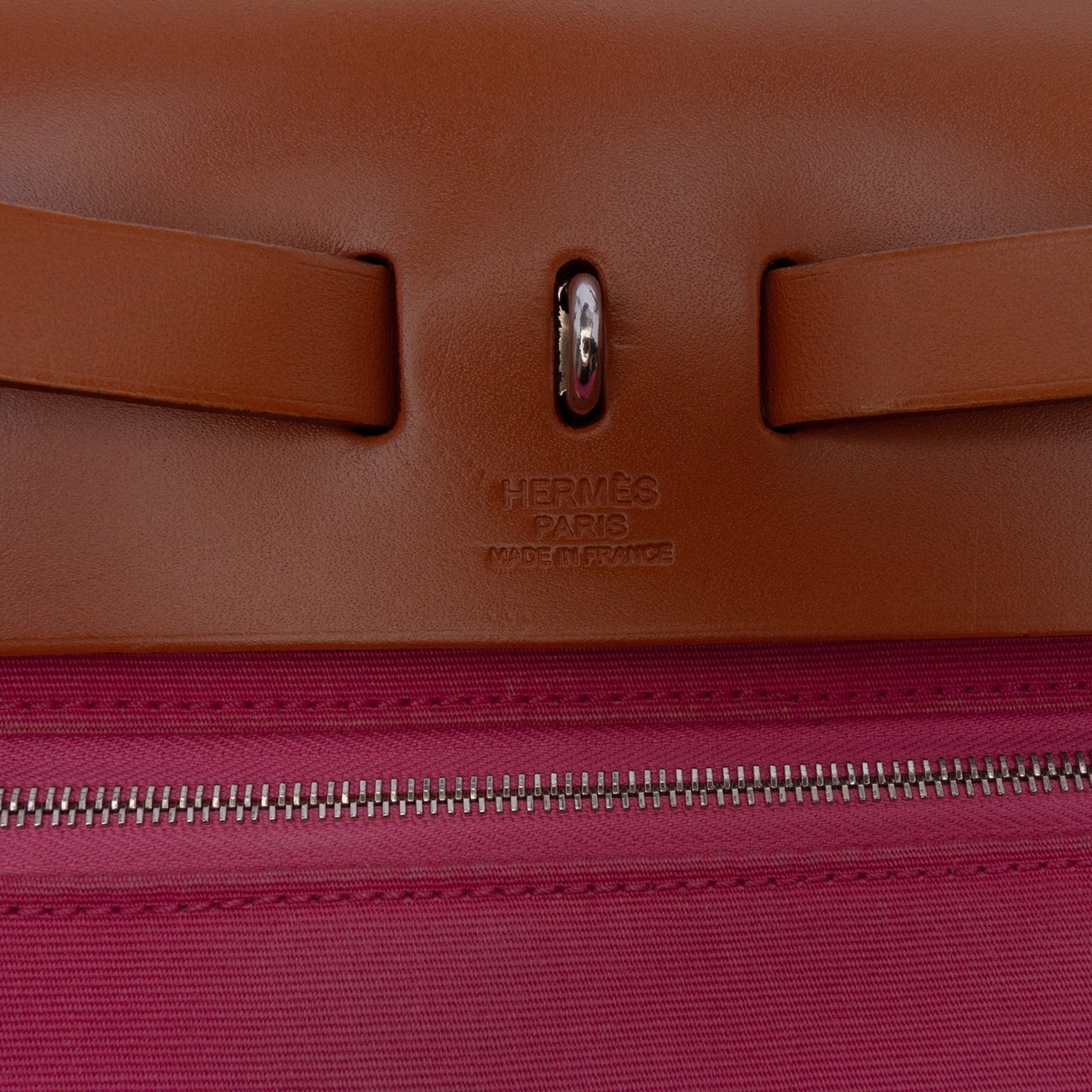 Hermès Toile Herbag Zip 31 Roze