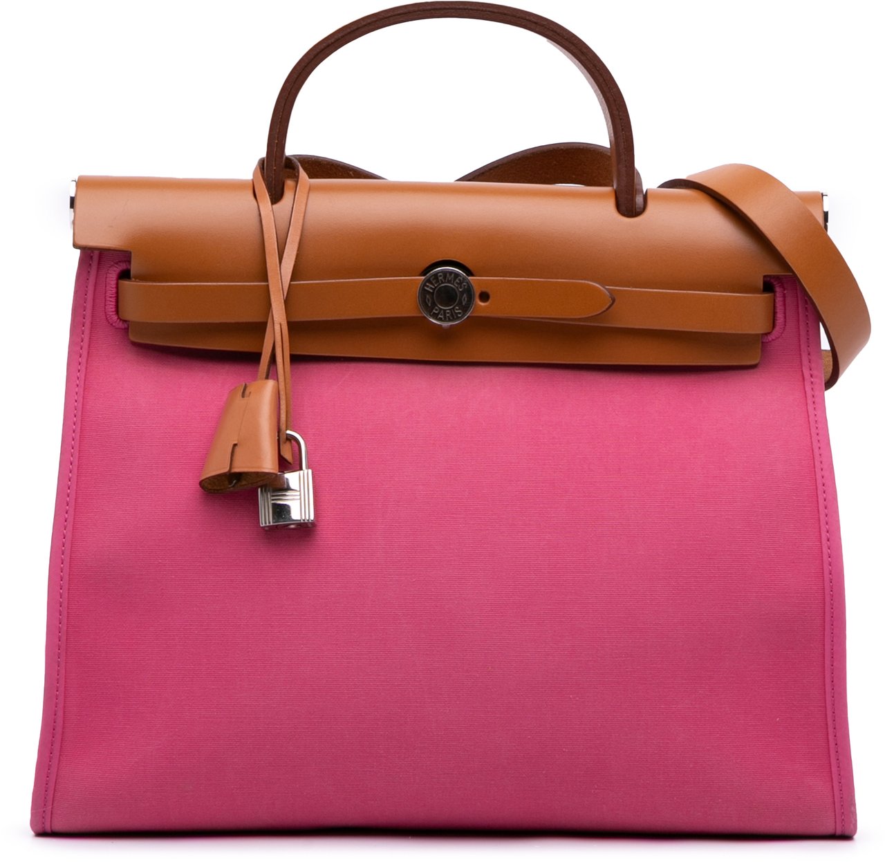 Hermès Toile Herbag Zip 31 Roze