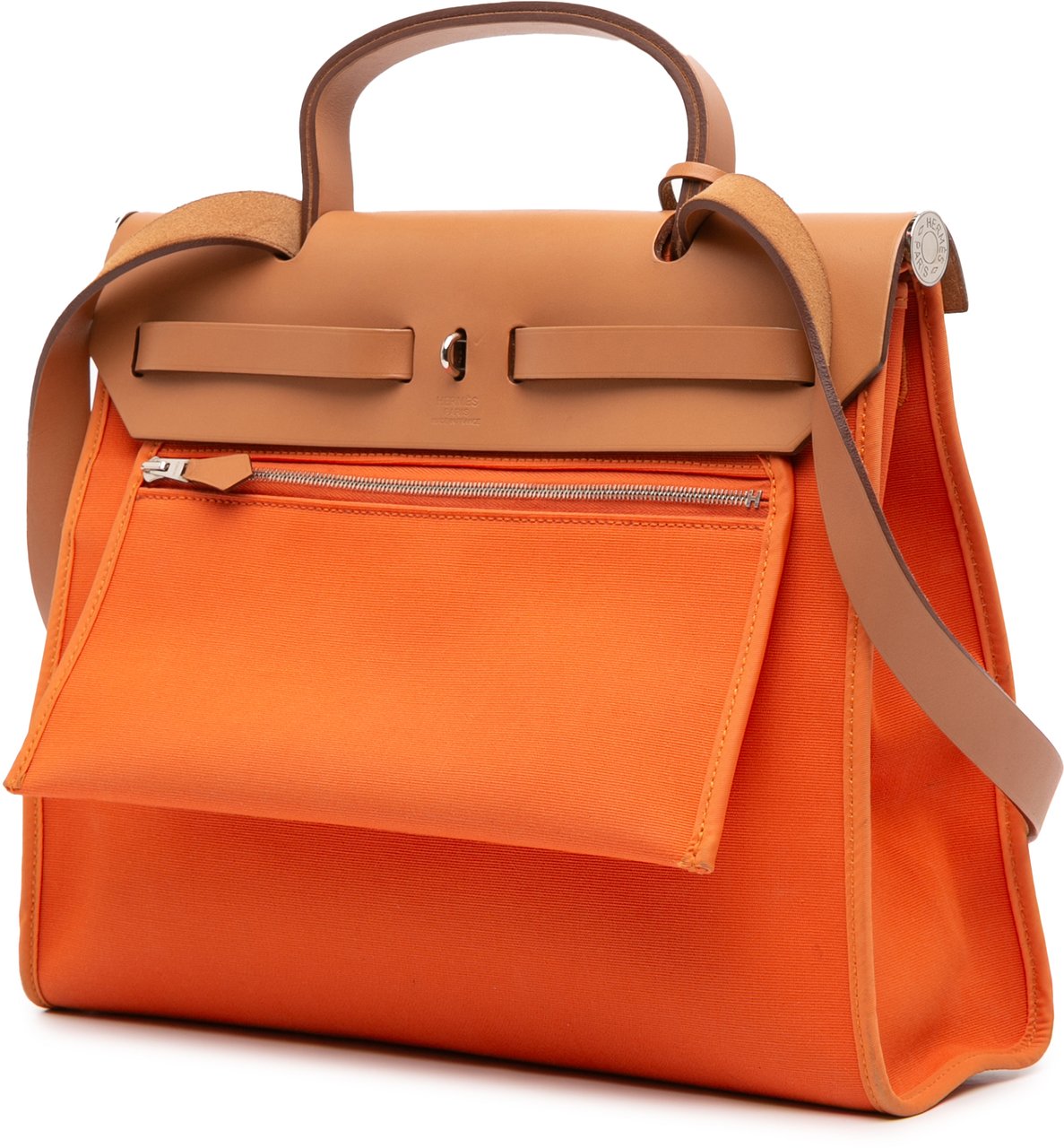 Hermès Toile Herbag Zip 31 Oranje