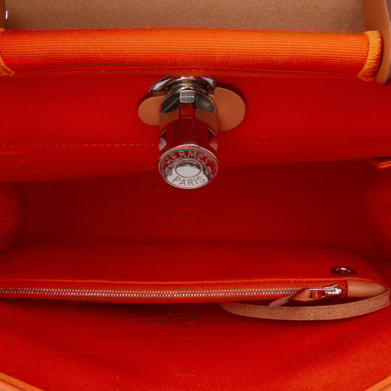 Hermès Toile Herbag Zip 31 Oranje