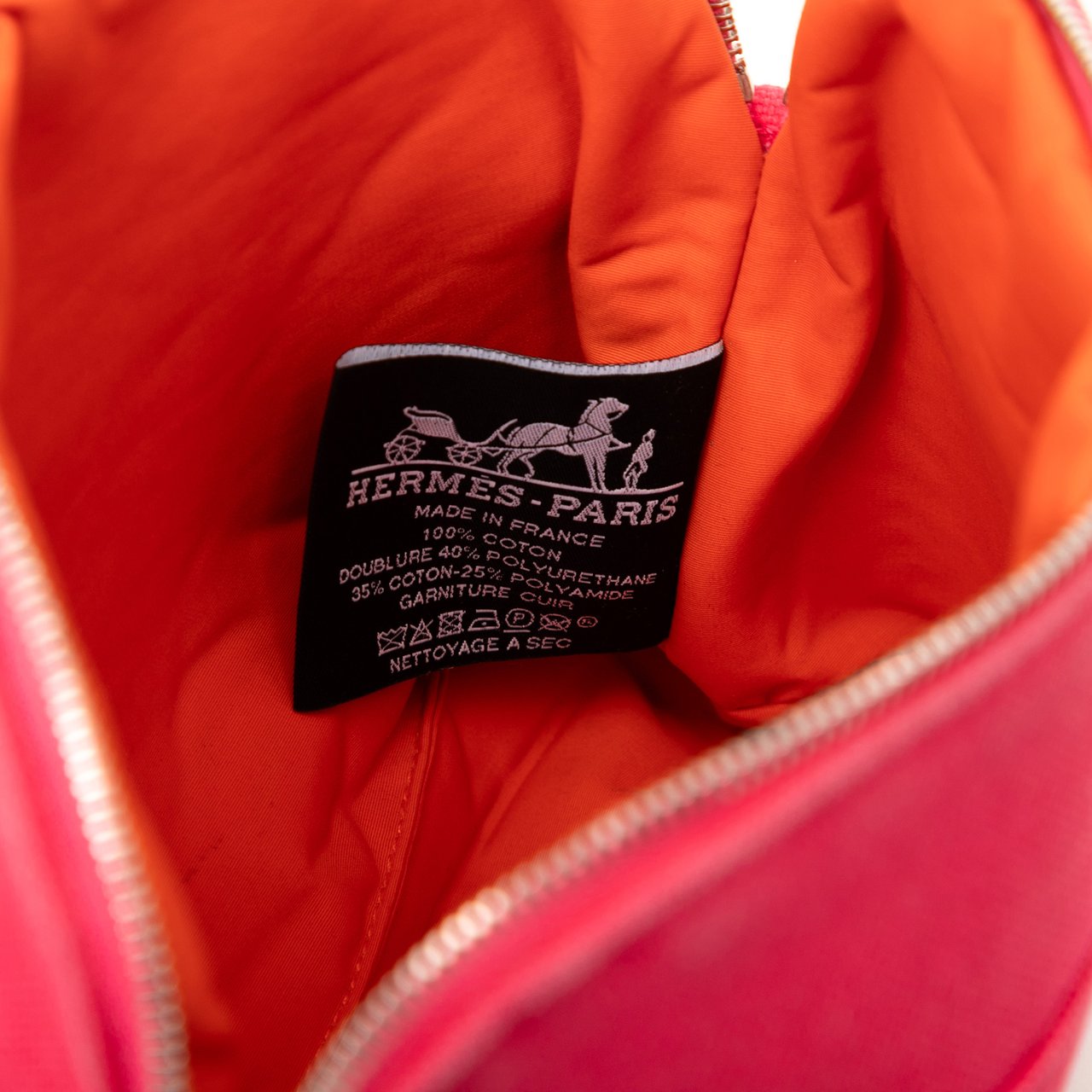 Hermès Toile Bolide Trousse De Voyage Pouch PM Roze