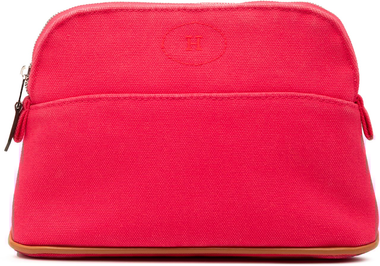 Hermès Toile Bolide Trousse De Voyage Pouch PM Roze