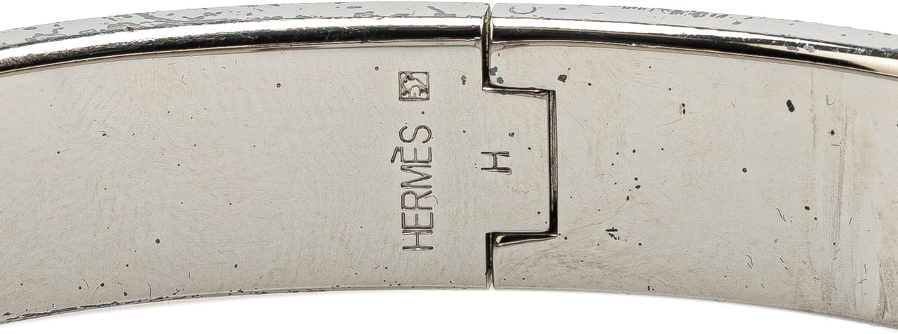 Hermès Narrow Enamel Clic H Bracelet PM Oranje