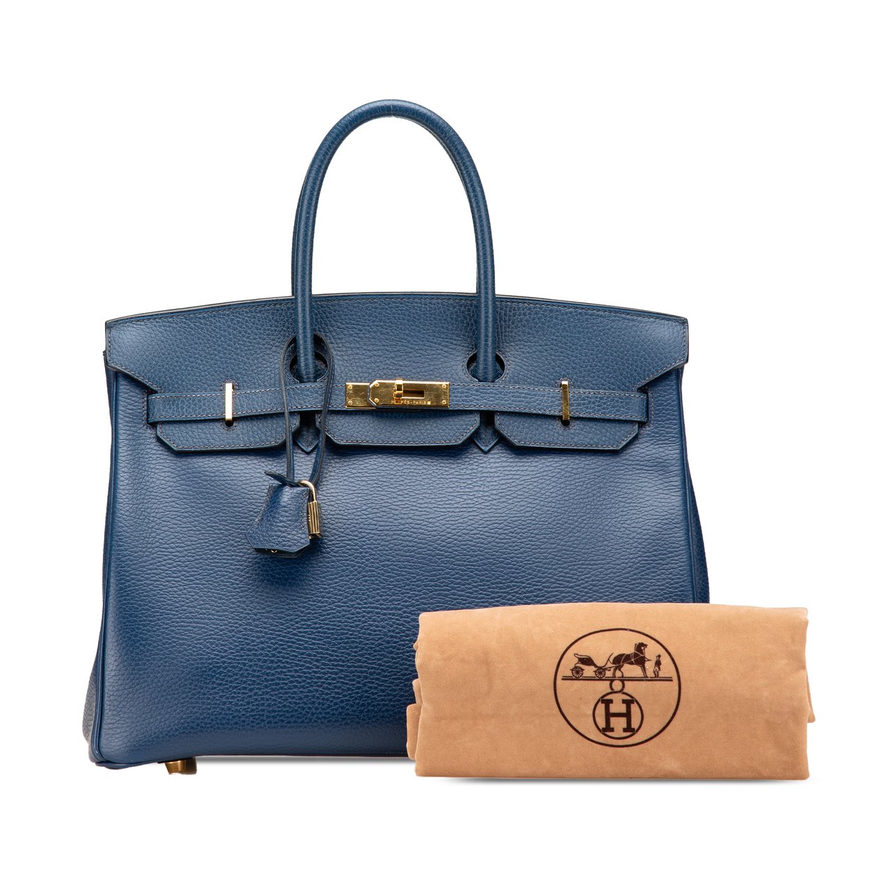 Hermès Togo Birkin Retourne 35 Blauw