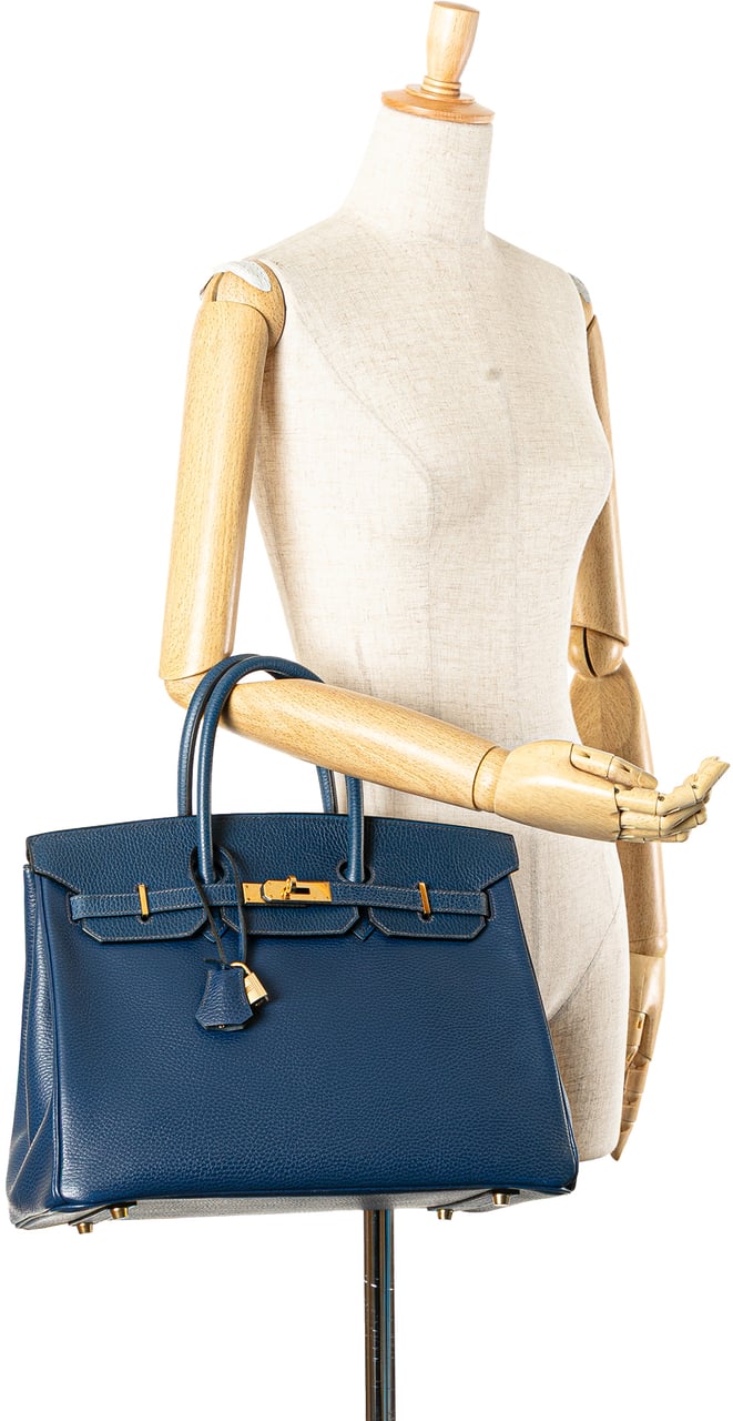 Hermès Togo Birkin Retourne 35 Blauw