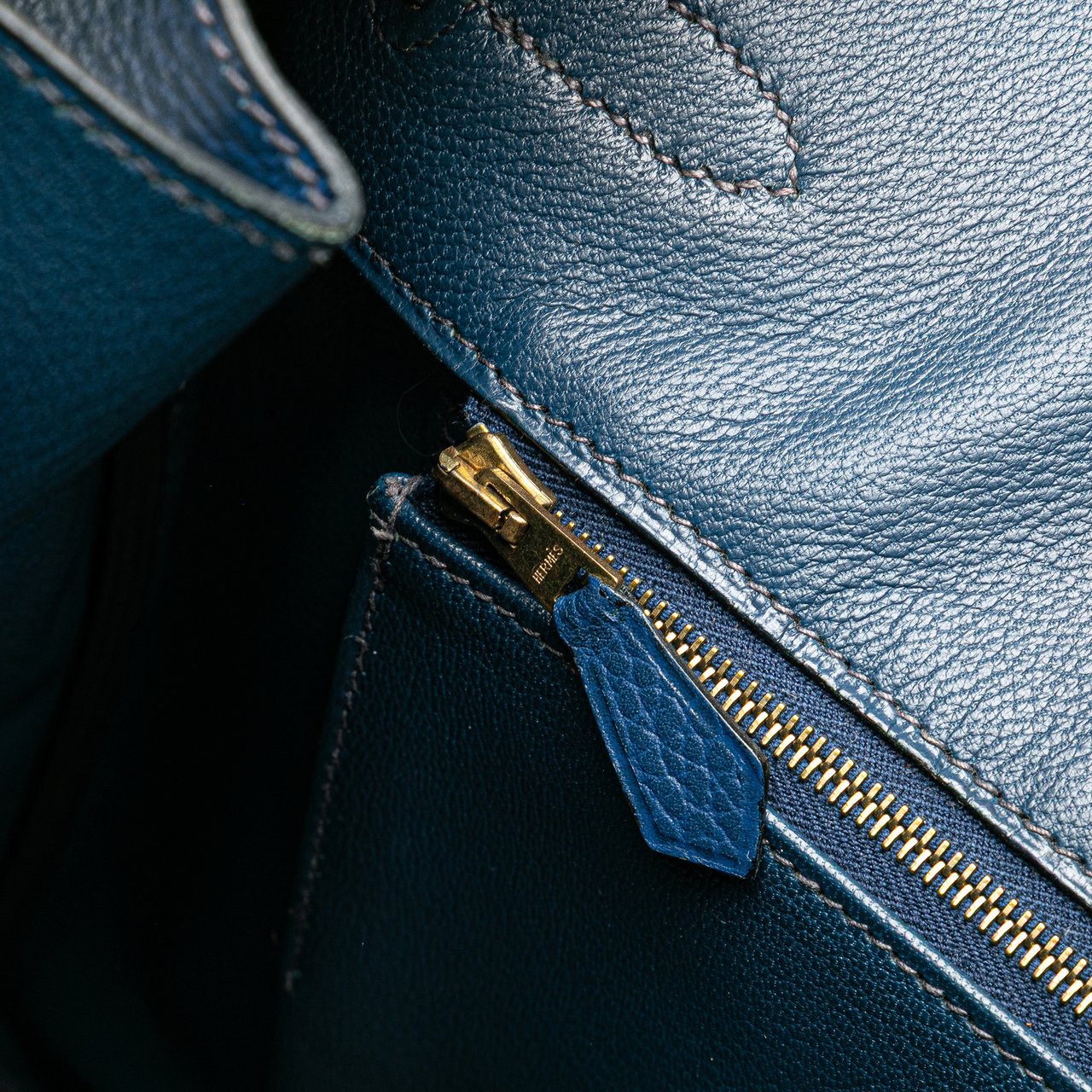 Hermès Togo Birkin Retourne 35 Blauw