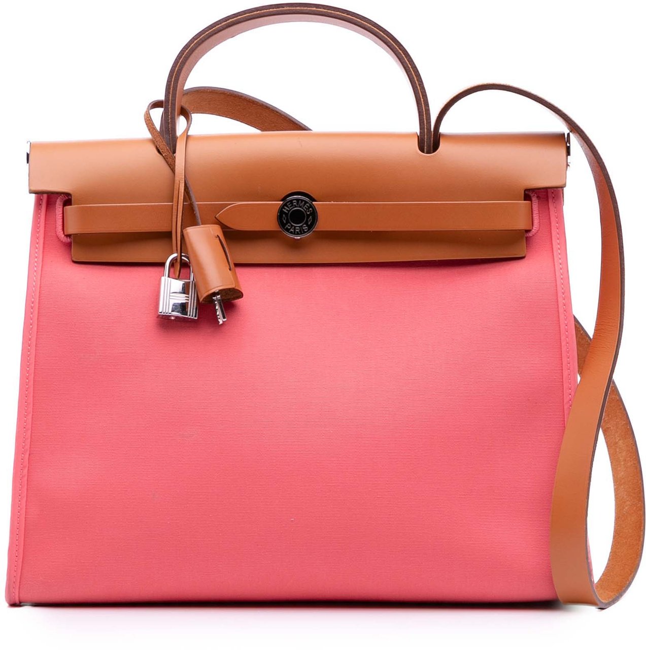 Hermès Toile Herbag Zip 31 Roze