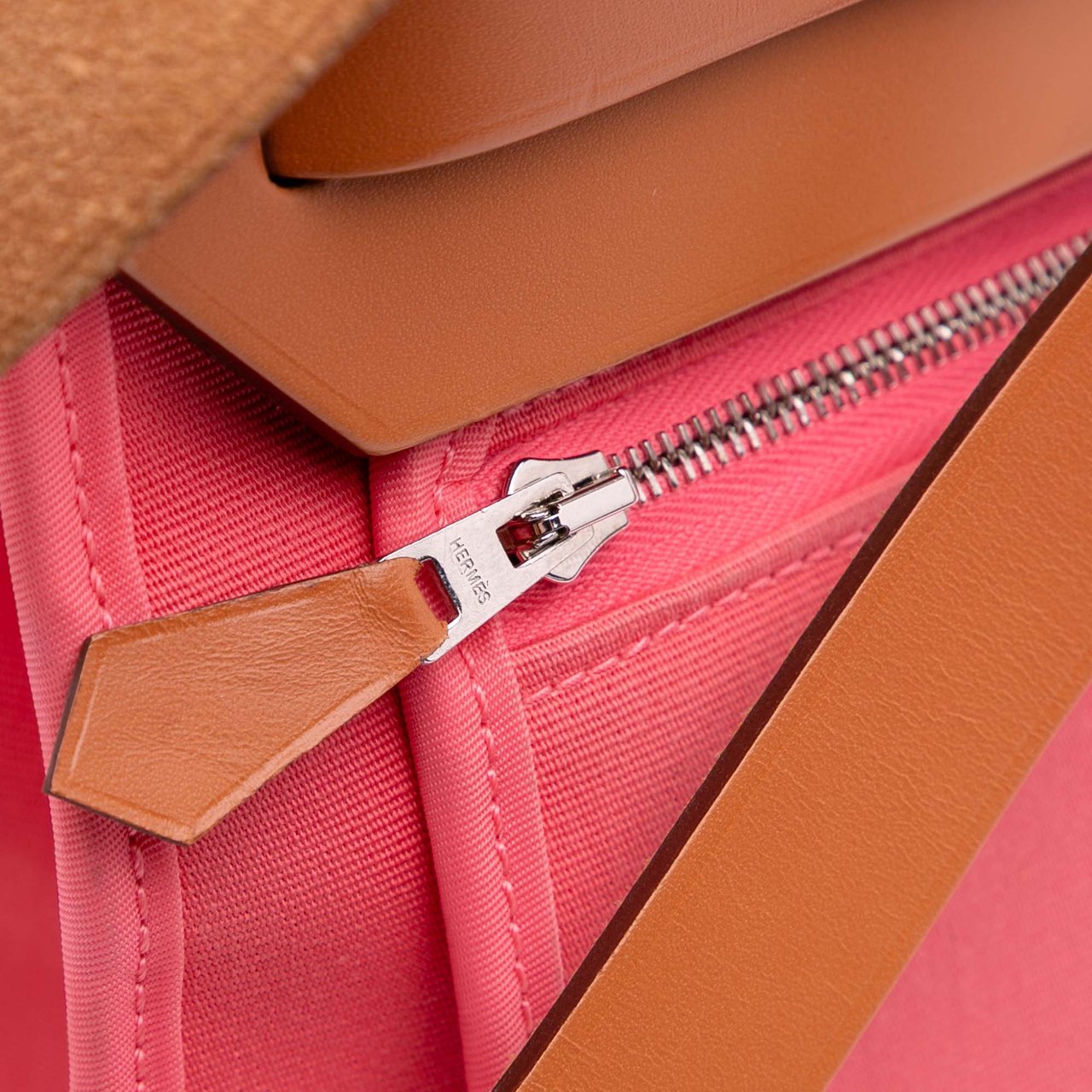 Hermès Toile Herbag Zip 31 Roze