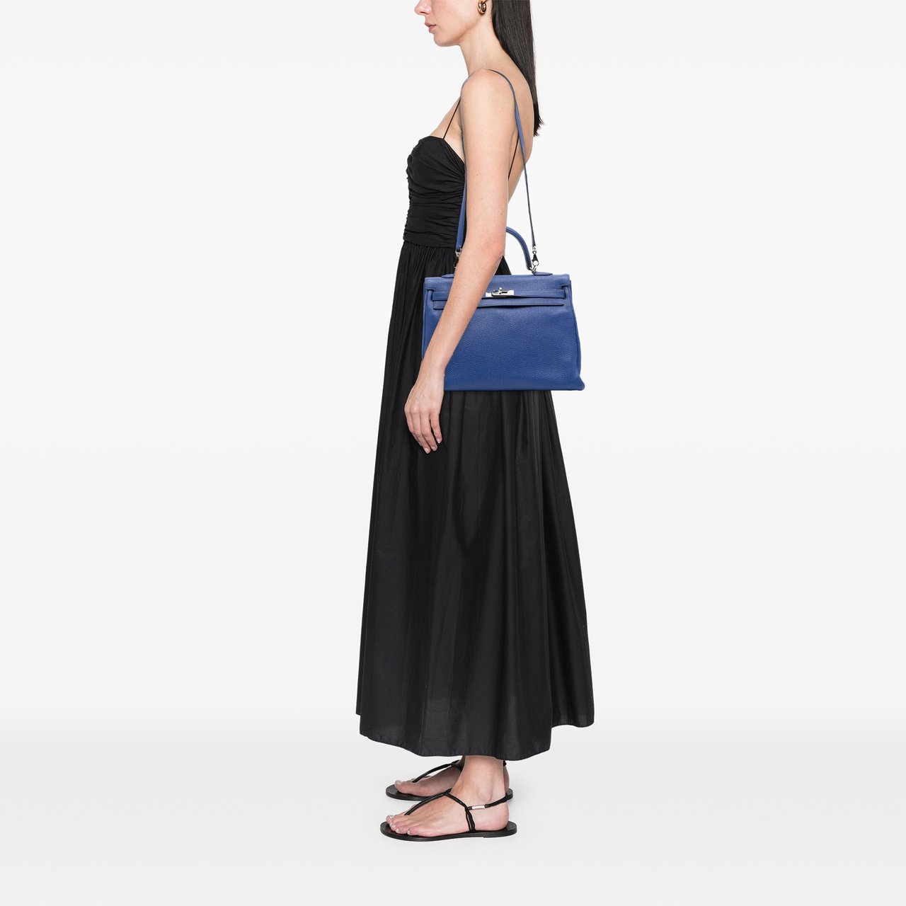 Hermès Togo Kelly II Retourne 35 Blauw