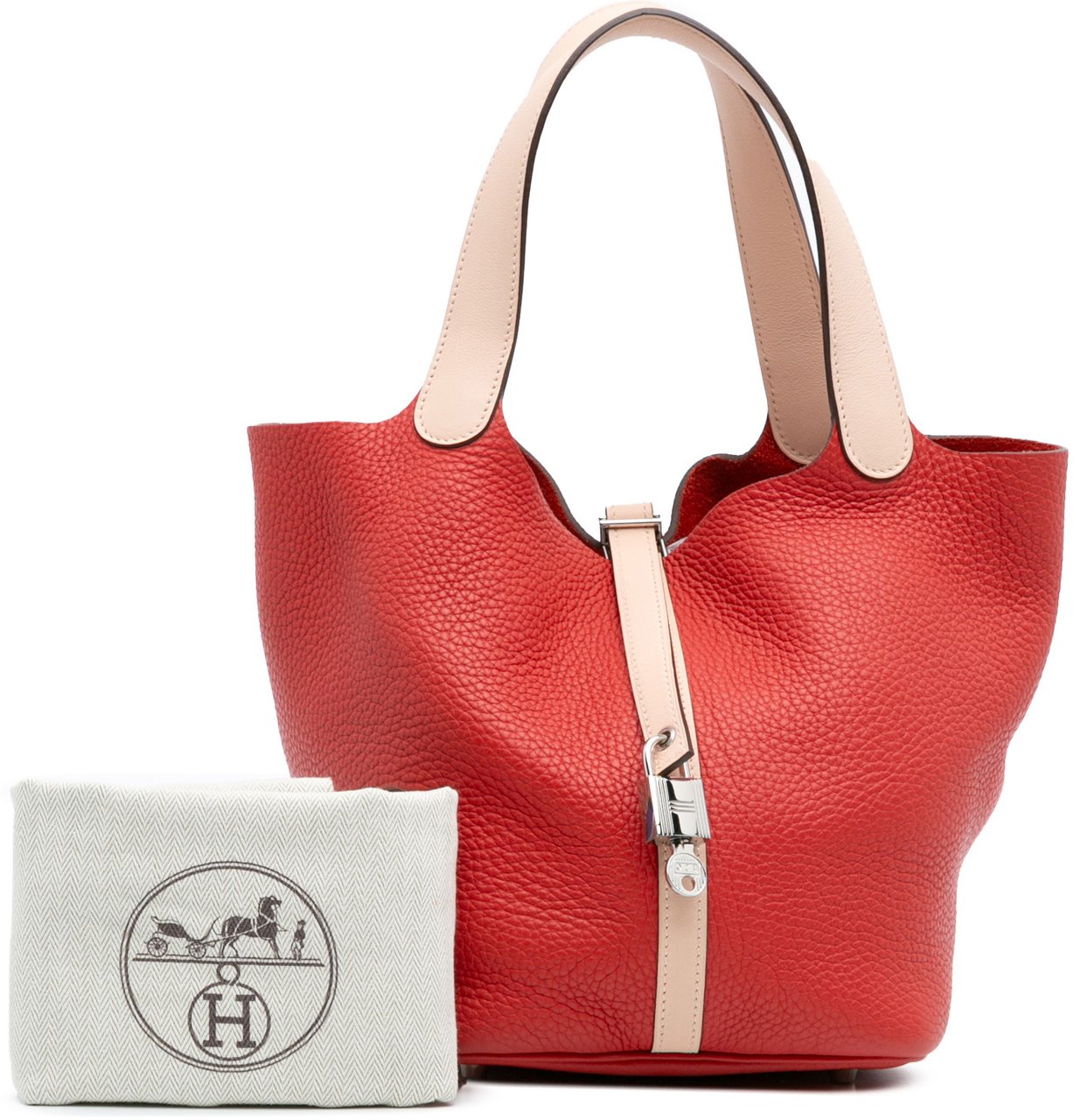 Hermès Bicolor Clemence and Swift Picotin Lock 22 Rood