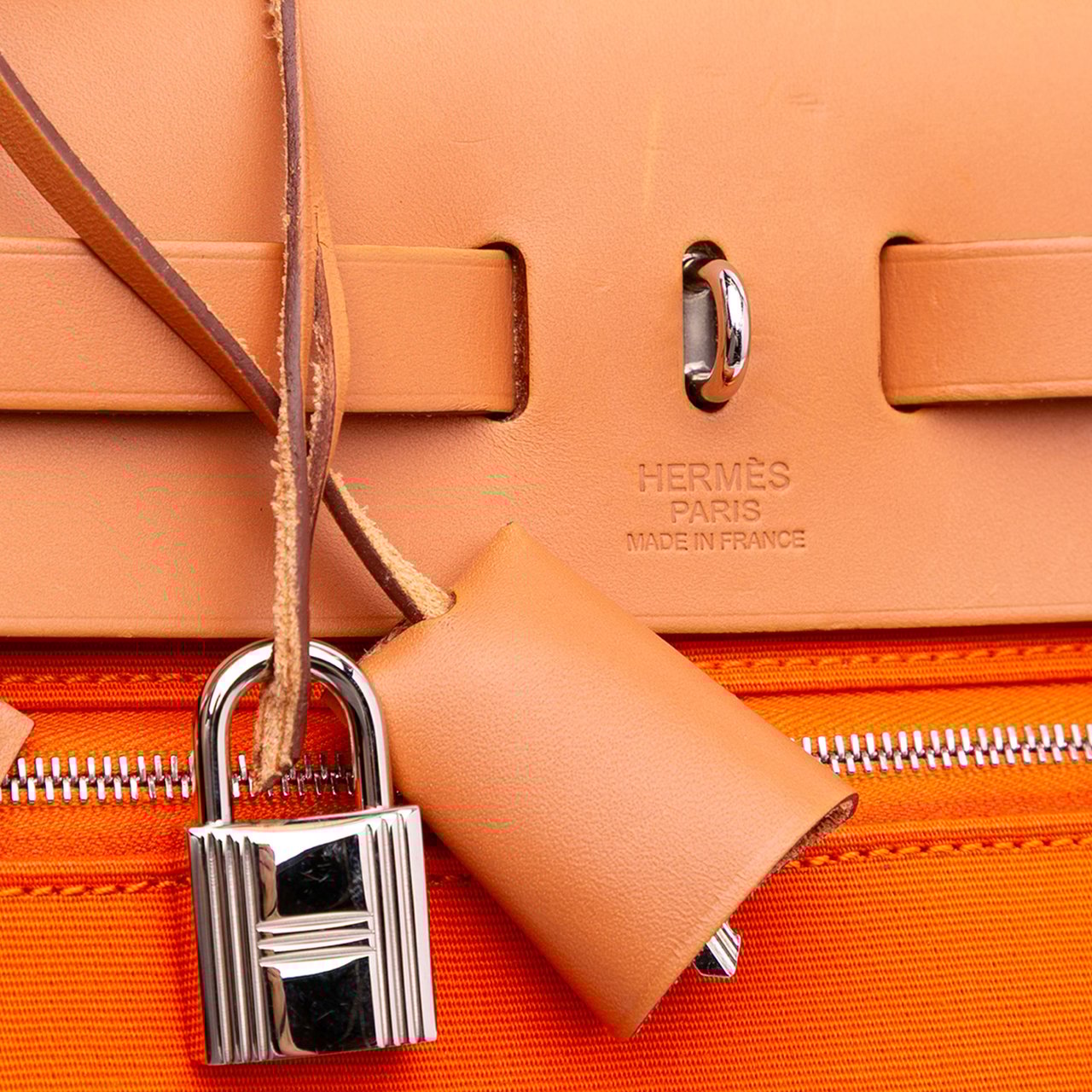 Hermès Toile Herbag Zip 31 Oranje