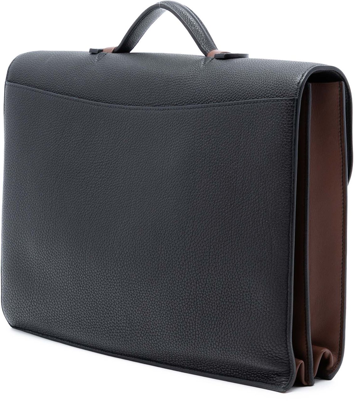 Hermès Togo and Swift Sac A Depeches Verso 38 Zwart