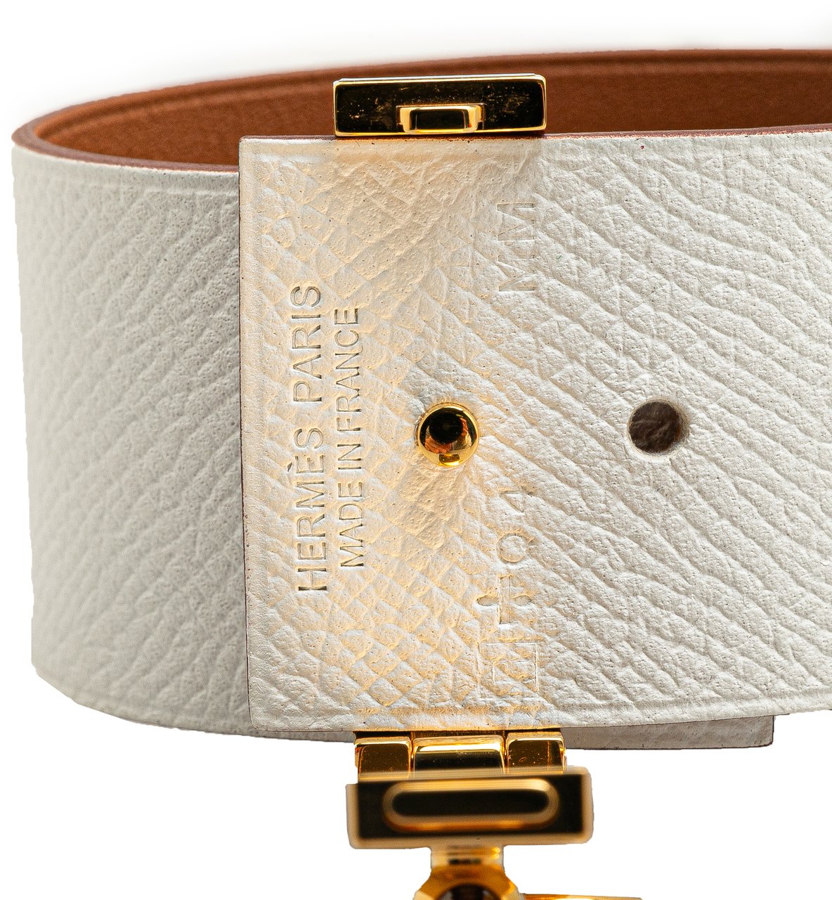Hermès Bicolor Epsom Reversible Illusion Bracelet MM Wit