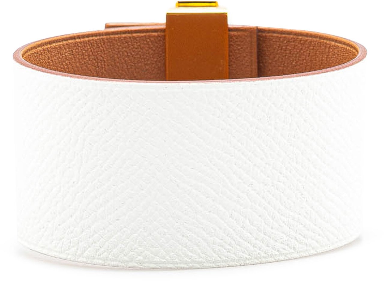 Hermès Bicolor Epsom Reversible Illusion Bracelet MM Wit