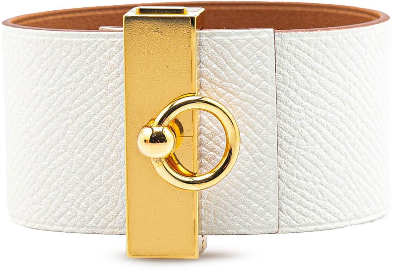 Hermès Bicolor Epsom Reversible Illusion Bracelet MM Wit