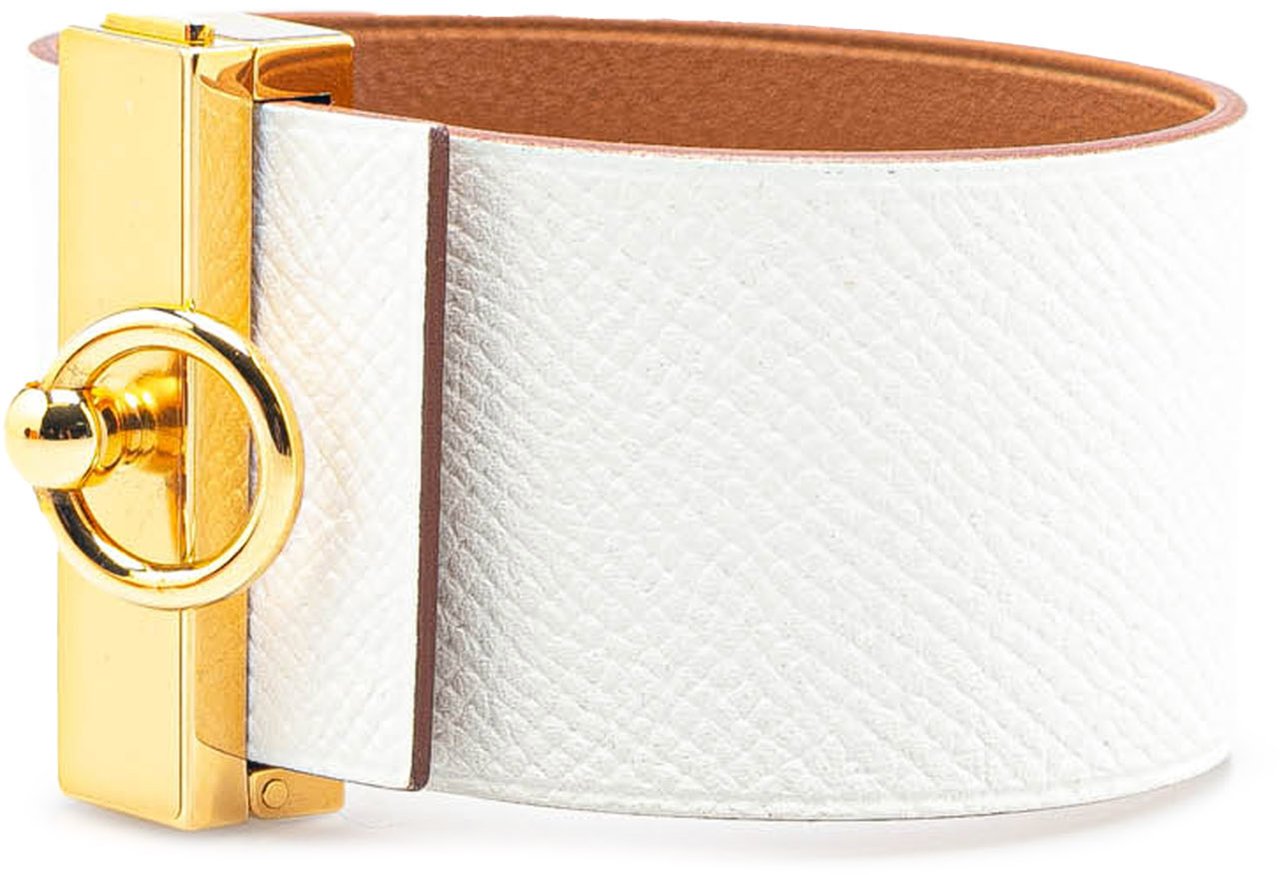 Hermès Bicolor Epsom Reversible Illusion Bracelet MM Wit