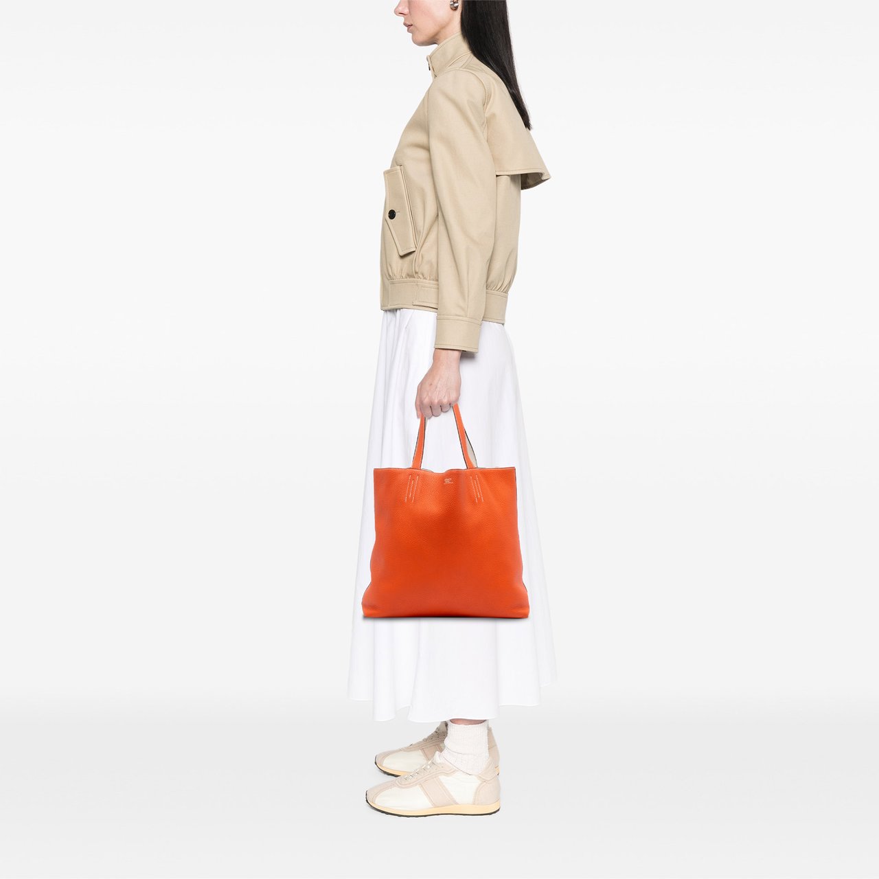 Hermès Clemence Double Sens 36 Oranje