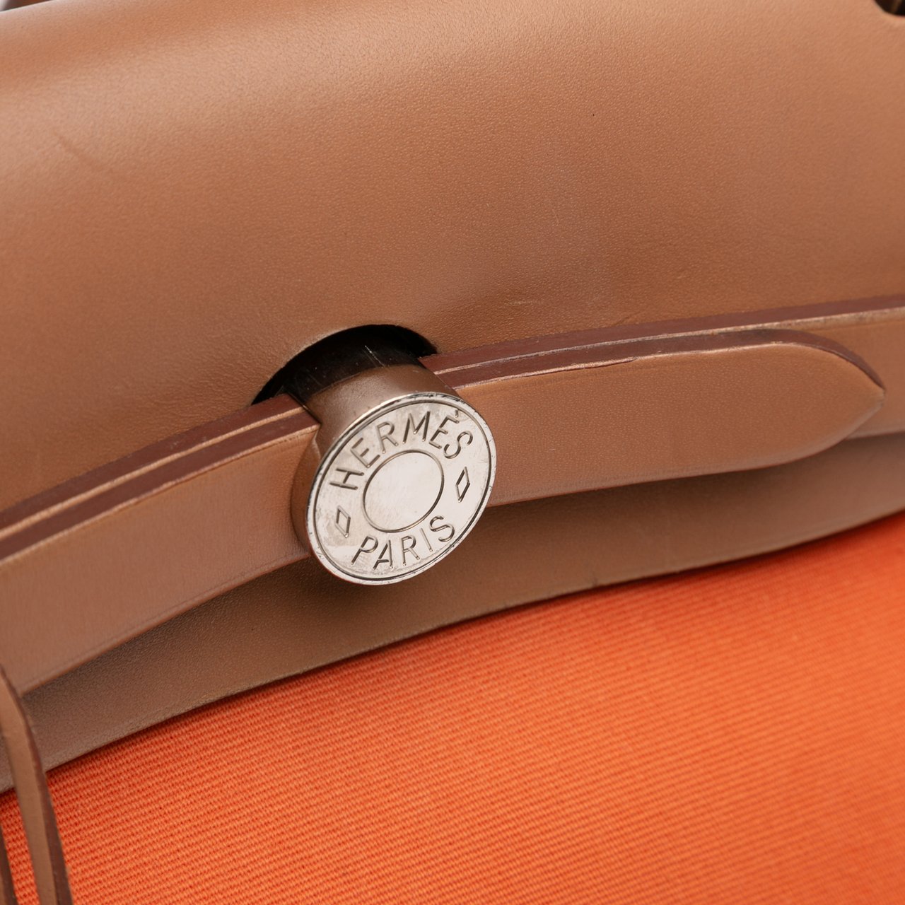 Hermès Toile Herbag Zip 31 Oranje
