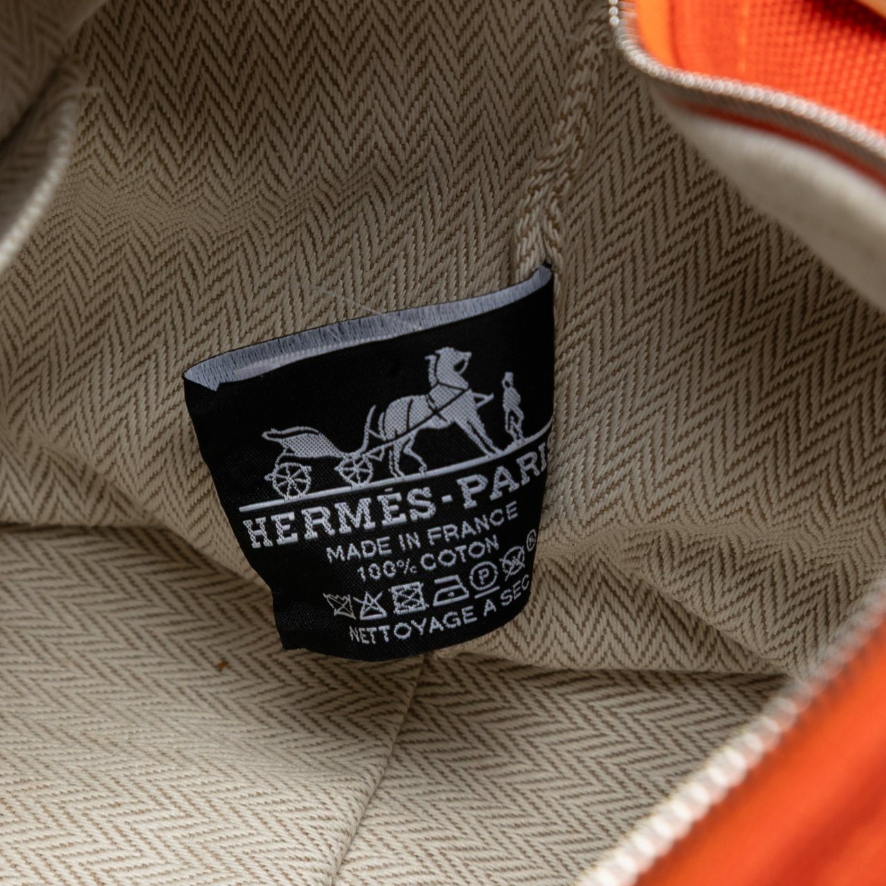 Hermès Large Toile Bride A Brac Case Oranje