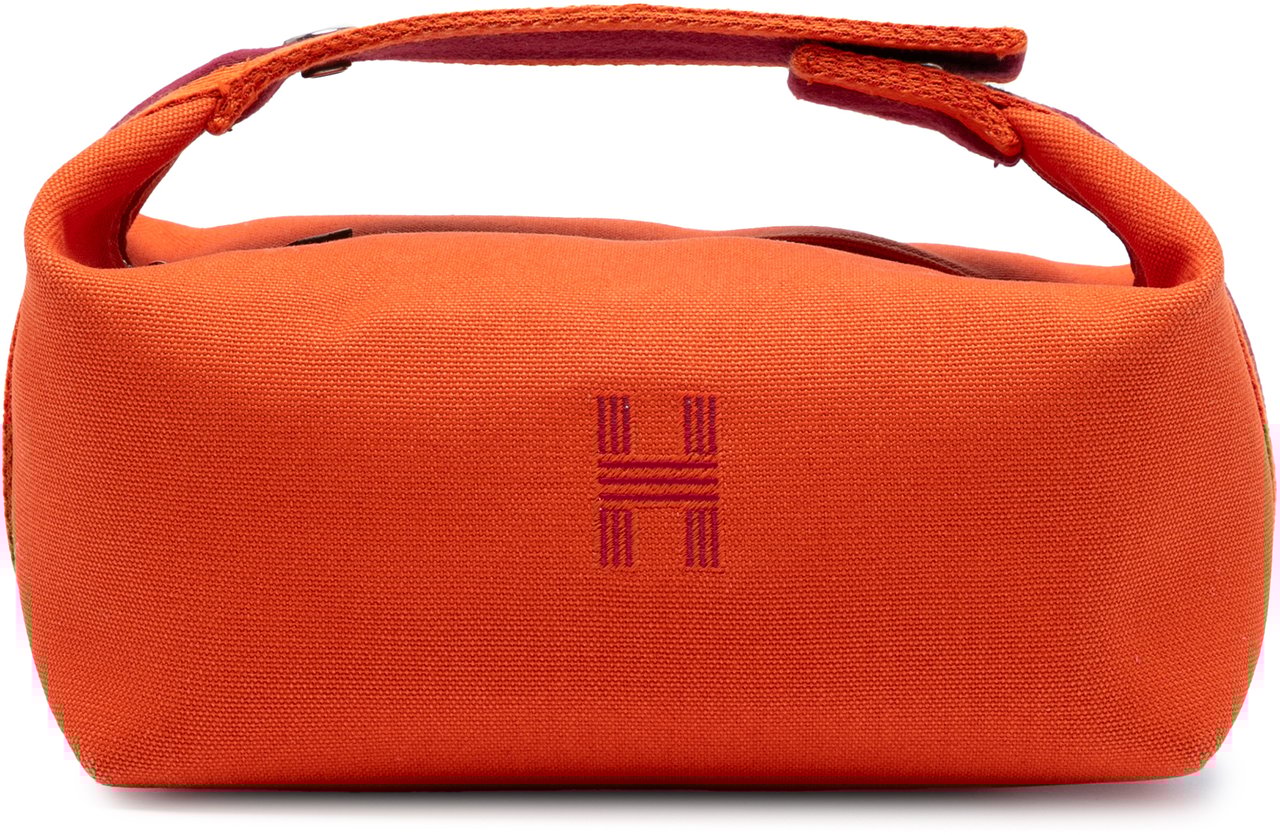 Hermès Large Toile Bride A Brac Case Oranje