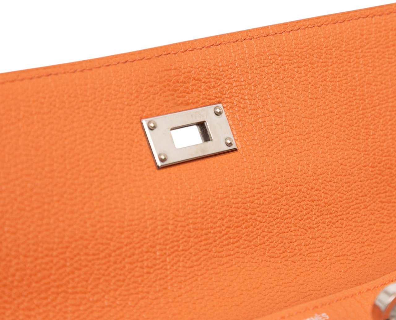 Hermès Chevre Mysore Kelly Longue Wallet Oranje