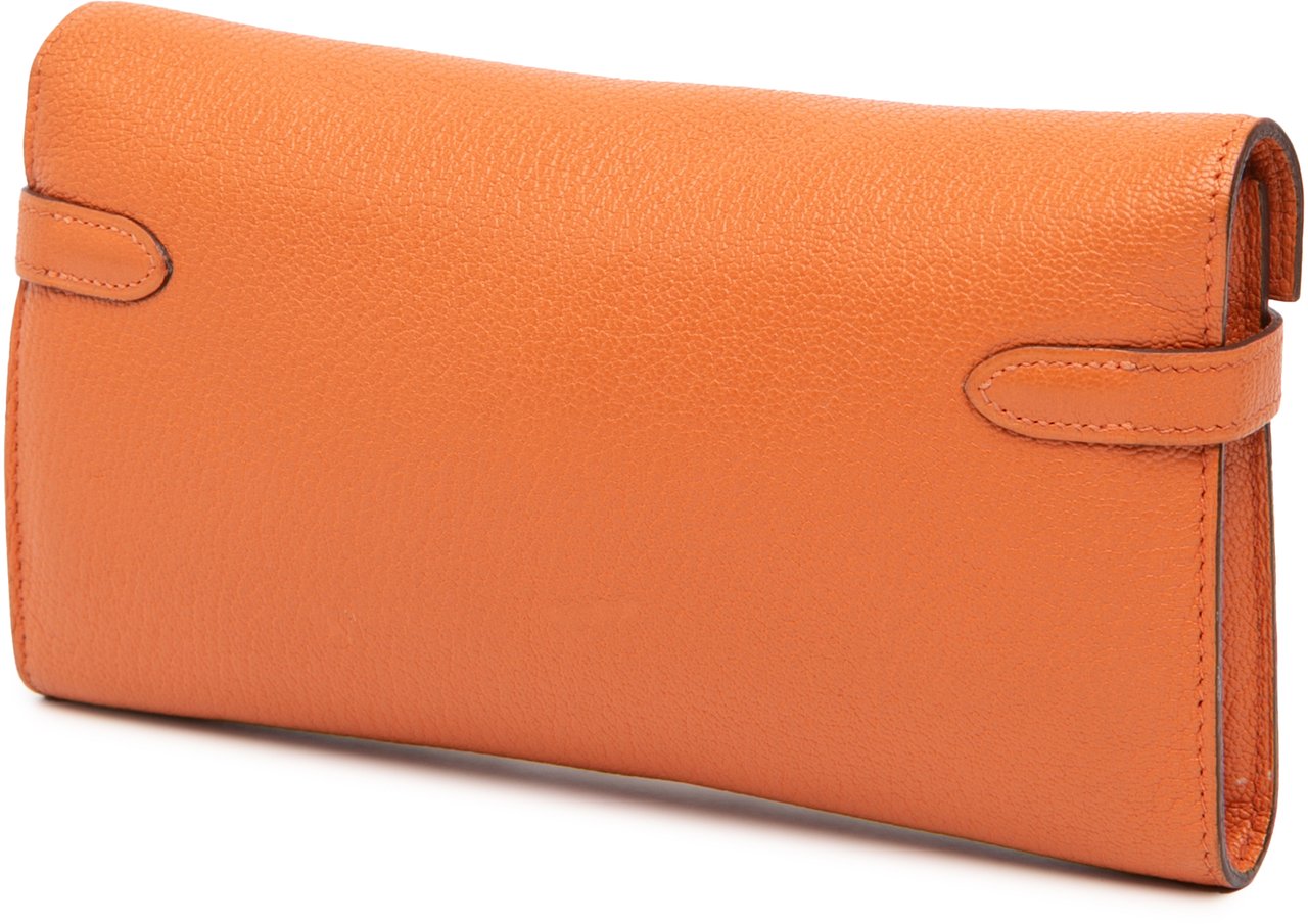 Hermès Chevre Mysore Kelly Longue Wallet Oranje