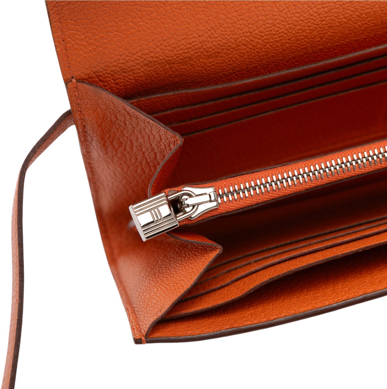 Hermès Chevre Mysore Kelly Longue Wallet Oranje
