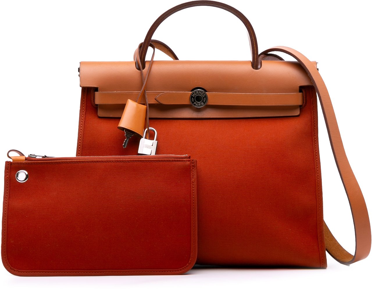 Hermès Toile Herbag Zip 31 Oranje