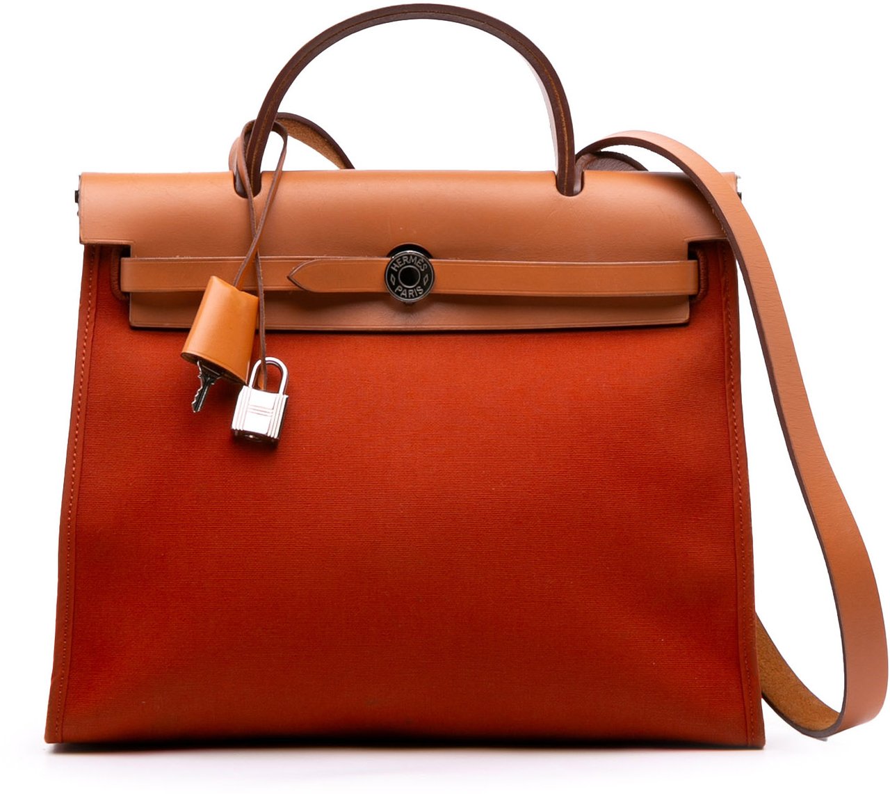 Hermès Toile Herbag Zip 31 Oranje