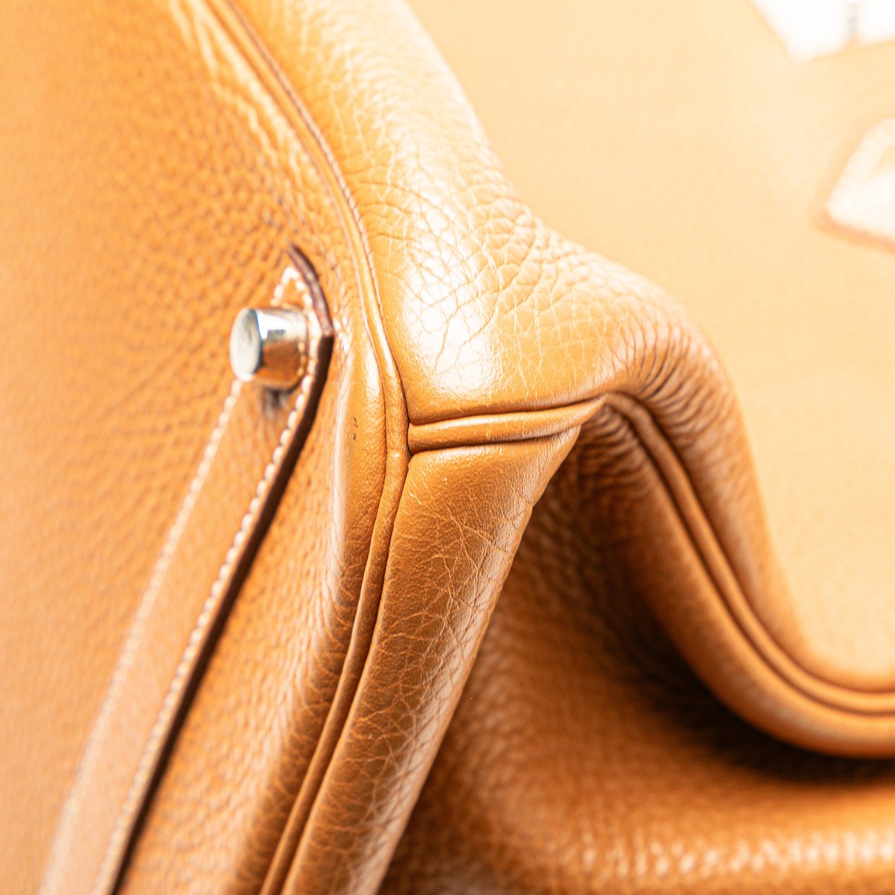 Hermès Clemence Birkin Retourne 35 Bruin
