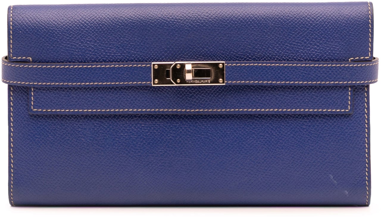 Hermès Epsom Kelly Longue Wallet Blauw