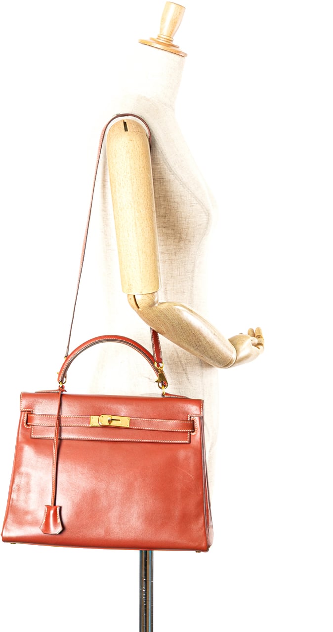 Hermès Box Calf Kelly Retourne 32 Rood